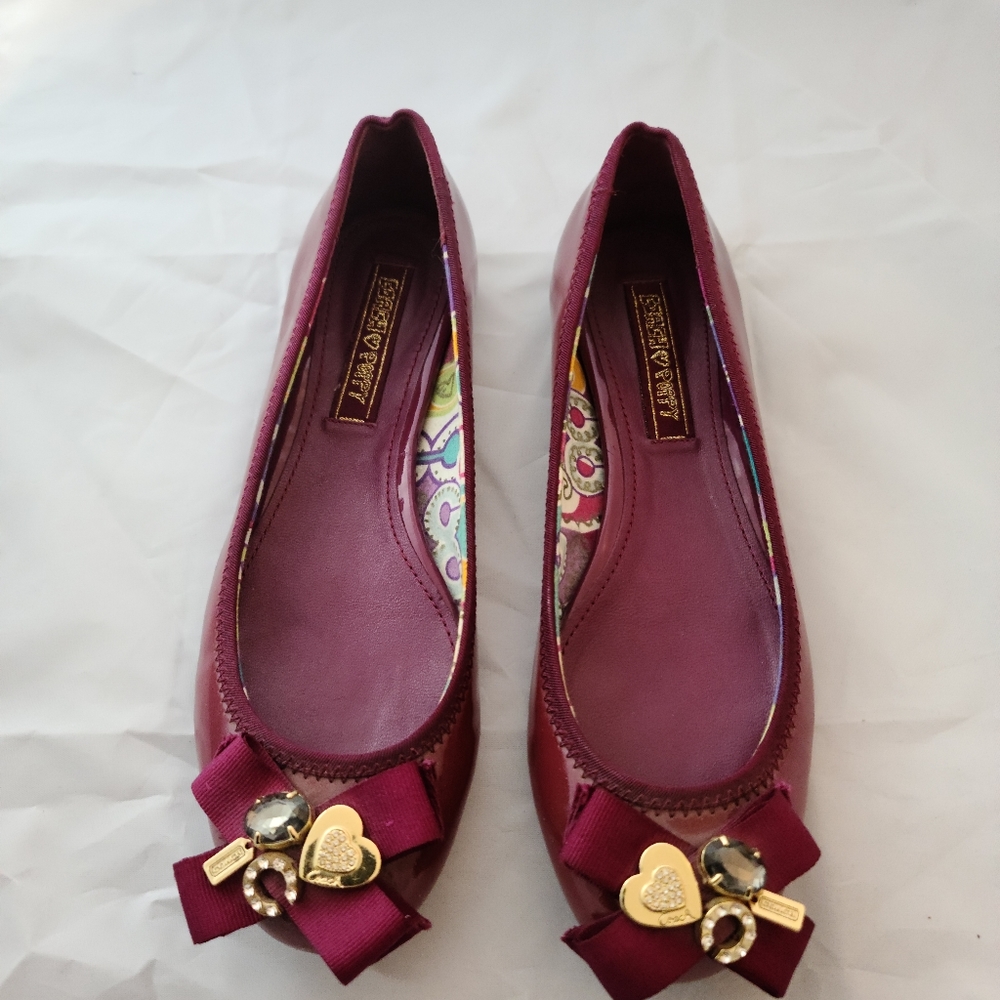 Poppy Size 8.5 Maroon Jewel Flats